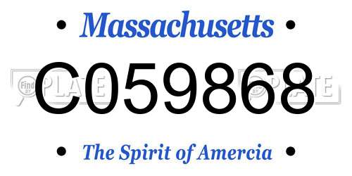C059868 Massachusetts License Plate
