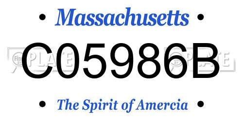 C05986B Massachusetts License Plate