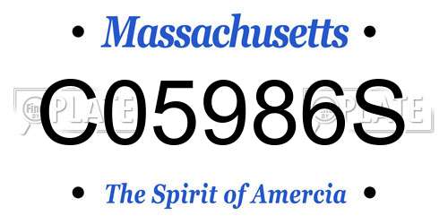 C05986S Massachusetts License Plate