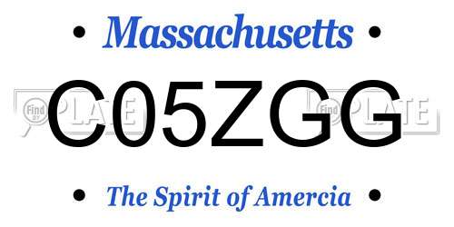 C05ZGG Massachusetts License Plate