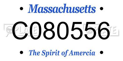 C080556 Massachusetts License Plate