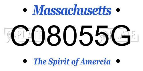 C08055G Massachusetts License Plate