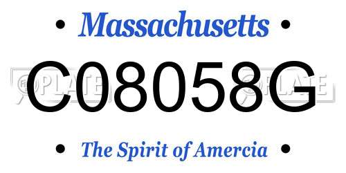 C08058G Massachusetts License Plate
