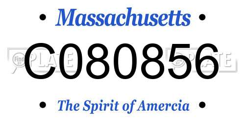 C080856 Massachusetts License Plate