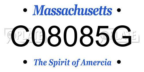C08085G Massachusetts License Plate