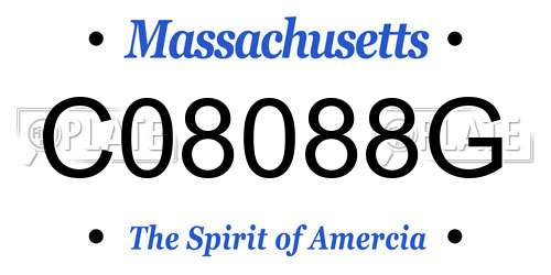 C08088G Massachusetts License Plate