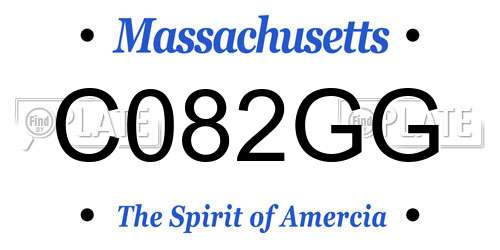 C082GG Massachusetts License Plate
