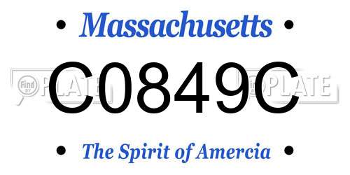 C0849C Massachusetts License Plate