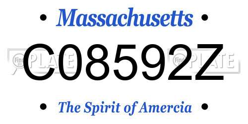 C08592Z Massachusetts License Plate