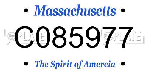 C085977 Massachusetts License Plate