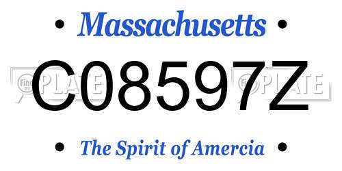C08597Z Massachusetts License Plate