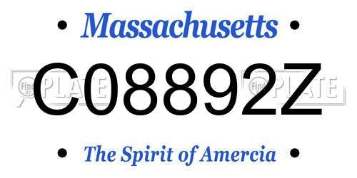 C08892Z Massachusetts License Plate