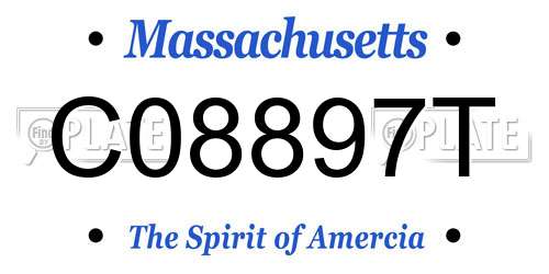 C08897T Massachusetts License Plate