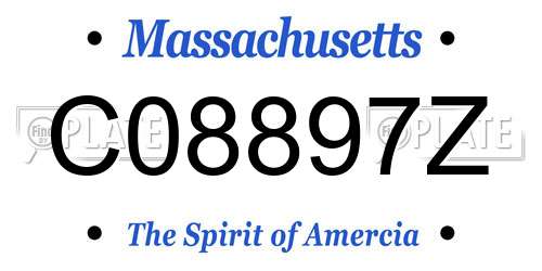 C08897Z Massachusetts License Plate