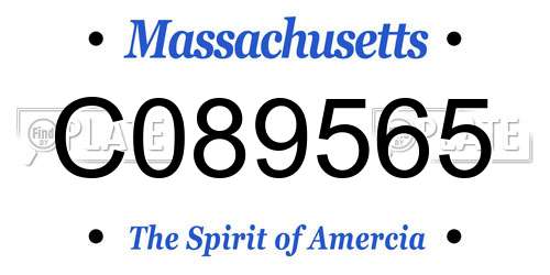 C089565 Massachusetts License Plate