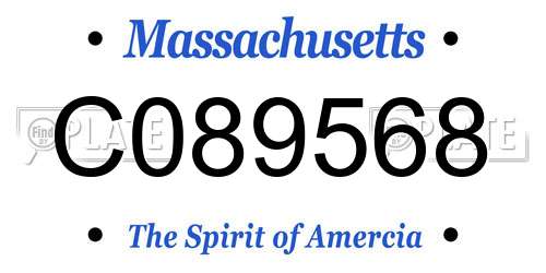 C089568 Massachusetts License Plate