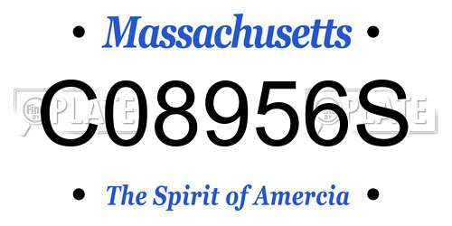 C08956S Massachusetts License Plate