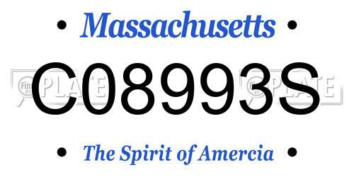 C08993S Massachusetts License Plate