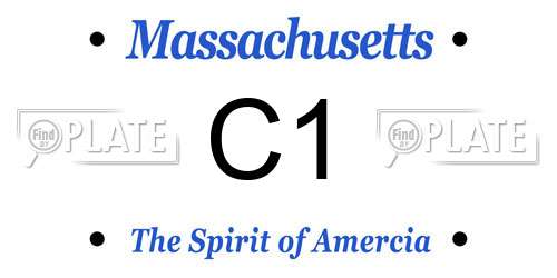 C1 Massachusetts License Plate