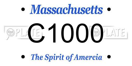 C1000 Massachusetts License Plate