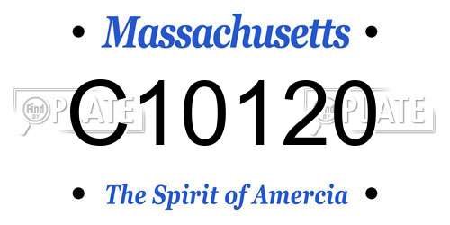 C10120 Massachusetts License Plate