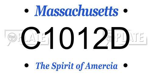 C1012D Massachusetts License Plate