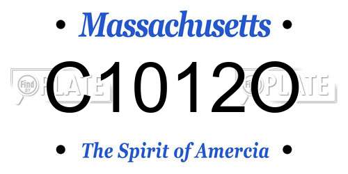C1012O Massachusetts License Plate