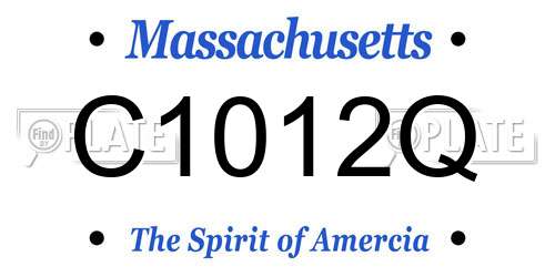 C1012Q Massachusetts License Plate