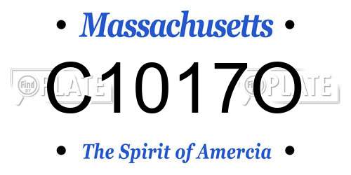 C1017O Massachusetts License Plate