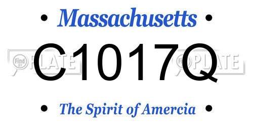 C1017Q Massachusetts License Plate