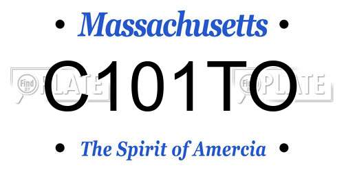 C101TO Massachusetts License Plate
