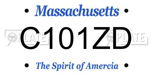 C101ZD Massachusetts License Plate