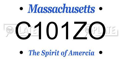 C101ZO Massachusetts License Plate