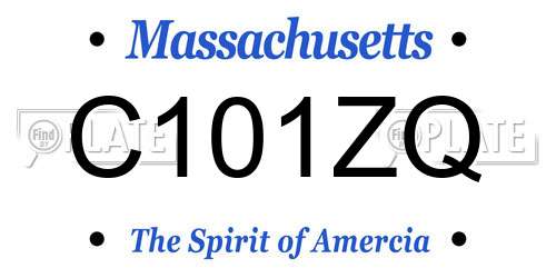 C101ZQ Massachusetts License Plate
