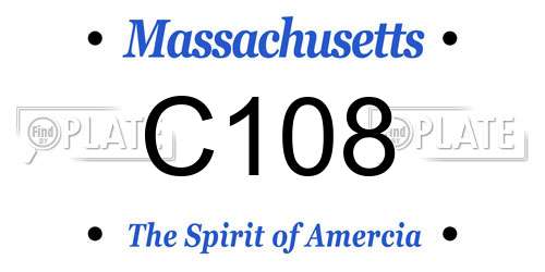 C108 Massachusetts License Plate