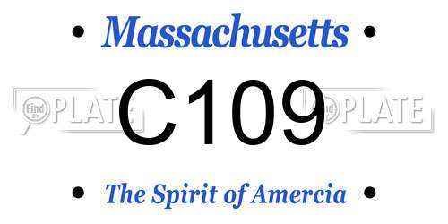 C109 Massachusetts License Plate
