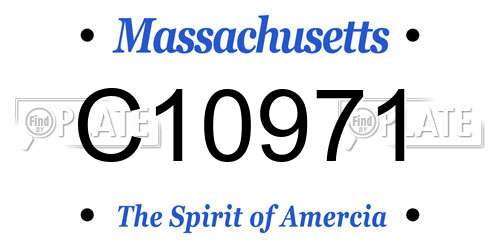 C10971 Massachusetts License Plate
