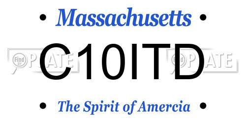 C10ITD Massachusetts License Plate