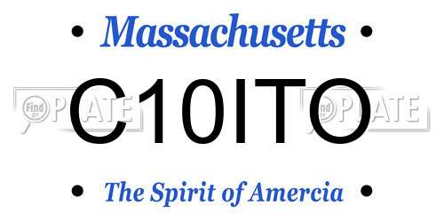 C10ITO Massachusetts License Plate
