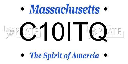 C10ITQ Massachusetts License Plate