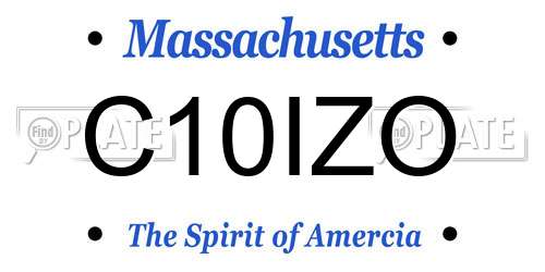 C10IZO Massachusetts License Plate