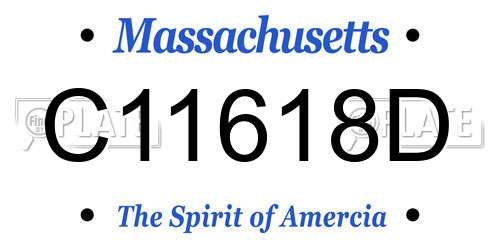 C11618D Massachusetts License Plate