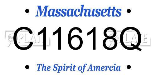 C11618Q Massachusetts License Plate