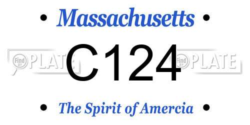 C124 Massachusetts License Plate