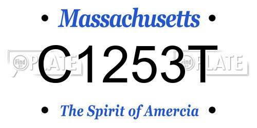 C1253T Massachusetts License Plate