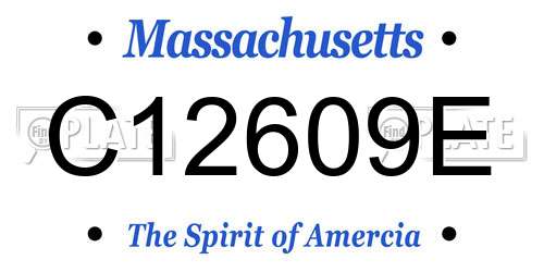 C12609E Massachusetts License Plate
