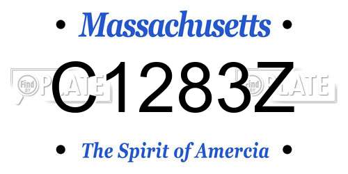 C1283Z Massachusetts License Plate
