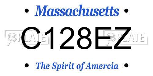 C128EZ Massachusetts License Plate