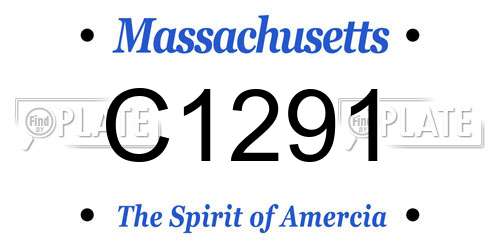 C1291 Massachusetts License Plate