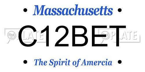 C12BET Massachusetts License Plate